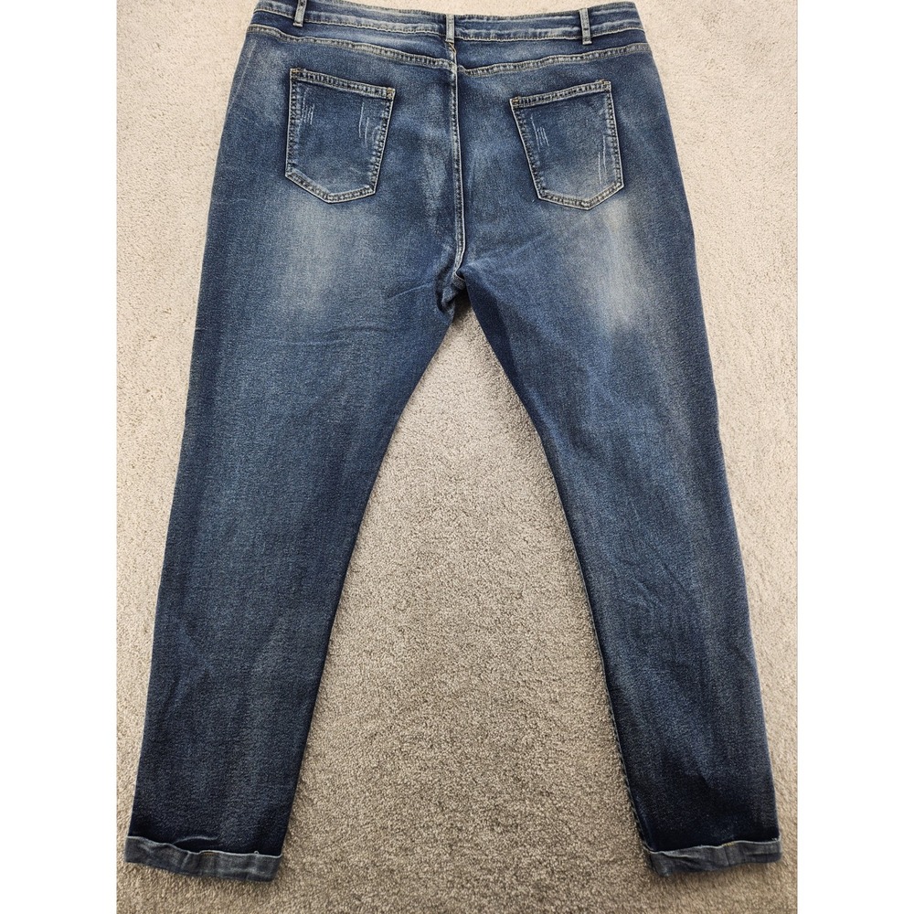Unbranded Women's Button Fly Distressed Skinny Jeans Plus Size 40x28 - Picture 3 of 9